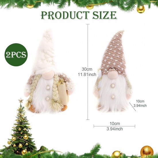 Unyqoos® Set van twee sfeervolle lichtgevende kerstfiguren voor feestelijke decoratie