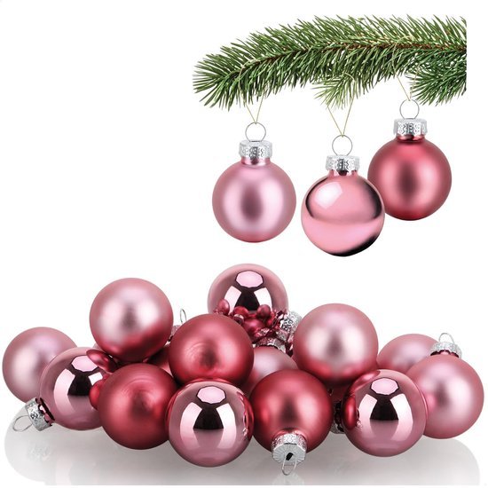 550x550-32716.jpg Unyqoos® Set van 20 glazen mini-kerstballen in oudroze voor feestelijke boomdecoratie