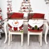 Unyqoos® Set van 3 feestelijke stoelhoezen voor kerstdecoratie in eetkamer