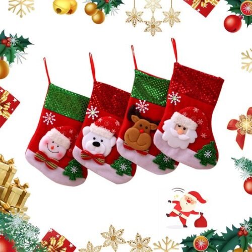 550x550-32739.jpg Unyqoos® Set van 4 decoratieve kerstkousen met ophanglus voor sfeervolle feestdagen