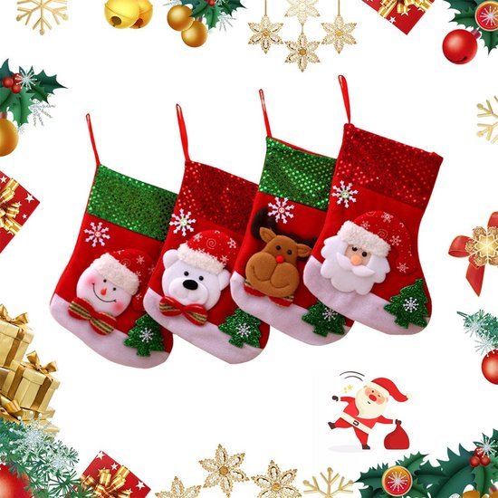 550x550-32739.jpg Unyqoos® Set van 4 decoratieve kerstkousen met ophanglus voor sfeervolle feestdagen
