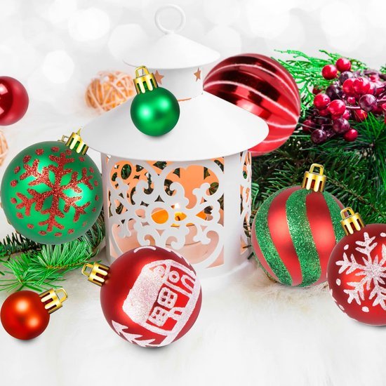 550x550-32760.jpg Unyqoos® Set van 44 kleurrijke kunststof kerstballen voor feestelijke decoratie