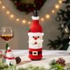 Unyqoos® Creatieve Kerstdecoratie voor Wijnflessen met Kerstman en Rendier Motieven