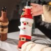Unyqoos® Creatieve Kerstdecoratie voor Wijnflessen met Kerstman en Rendier Motieven