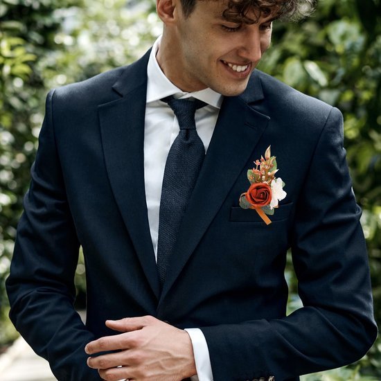 Unyqoos® Set van zes elegante lichtblauwe kunstbloem corsages voor formele gelegenheden