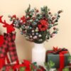 Unyqoos® Glitterende kunstbessen takken voor feestelijke kerstdecoratie en kransen