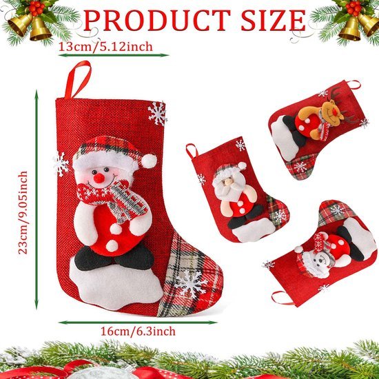 550x550-32824.jpg Unyqoos® Set van 4 kerstkousen voor decoratie van boom en schoorsteen