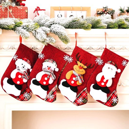 550x550-32825.jpg Unyqoos® Set van 4 kerstkousen voor decoratie van boom en schoorsteen