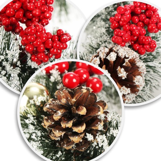 550x550-32839.jpg Unyqoos® Set van twee feestelijke kransen met dennenappels en bessen voor Kerstmis