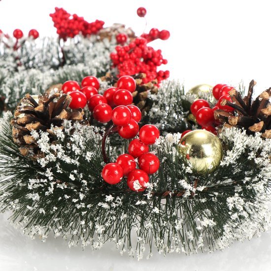 550x550-32840.jpg Unyqoos® Set van twee feestelijke kransen met dennenappels en bessen voor Kerstmis