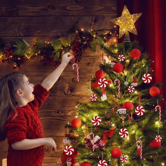 550x550-32870.jpg Unyqoos® Set van 48 feestelijke suikerstokken voor kerstdecoratie aan boom en deur