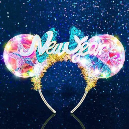 Unyqoos® Lichtgevende hoofdband met muizenoren voor feestelijke gelegenheden
