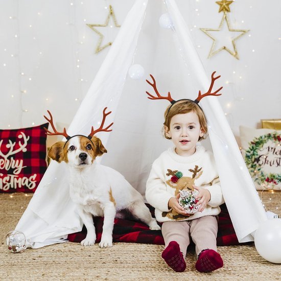 Unyqoos® Feestelijke haarband met rendiergewei voor kerst en andere vieringen