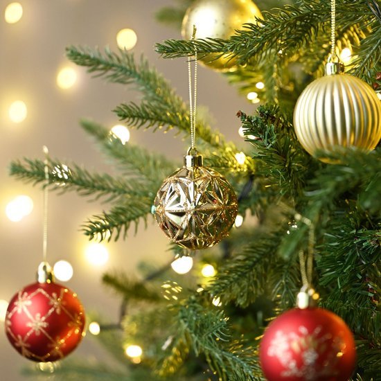 Unyqoos® Luxe set van 20 rode en gouden kerstballen voor sfeervolle kerstdecoratie