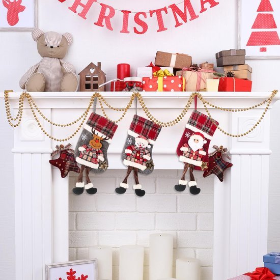 550x550-32909.jpg Unyqoos® Set van drie vrolijke kerstsokken voor decoratie en cadeauverpakkingen