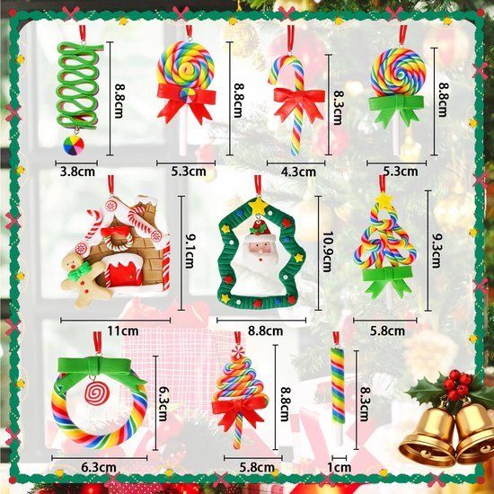 550x550-32921.jpg Unyqoos® Set van 10 kleurrijke kerstboomornamenten in snoepvorm voor feestelijke decoratie