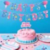 550x550-32939.jpg Unyqoos® Schattig roze en blauw verjaardag banner voor feestelijke decoraties
