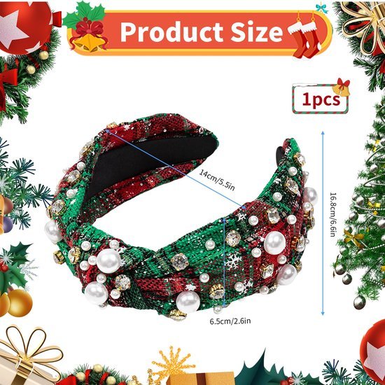 Unyqoos® Elegante brede hoofdband met parels en kristallen voor feestelijke gelegenheden