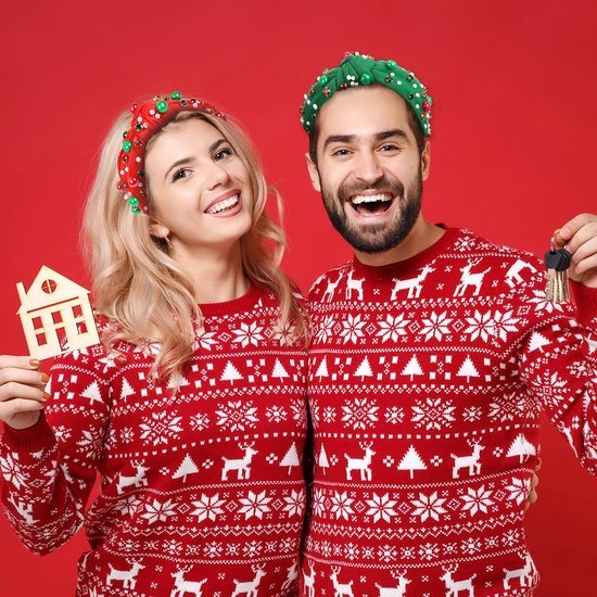 Unyqoos® Feestelijke haarbanden met parels en strass voor kerstvieringen