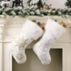550x550-32960.jpg Unyqoos® Set van twee grote kerstkousen met sneeuwvlokkenpatroon voor decoratie