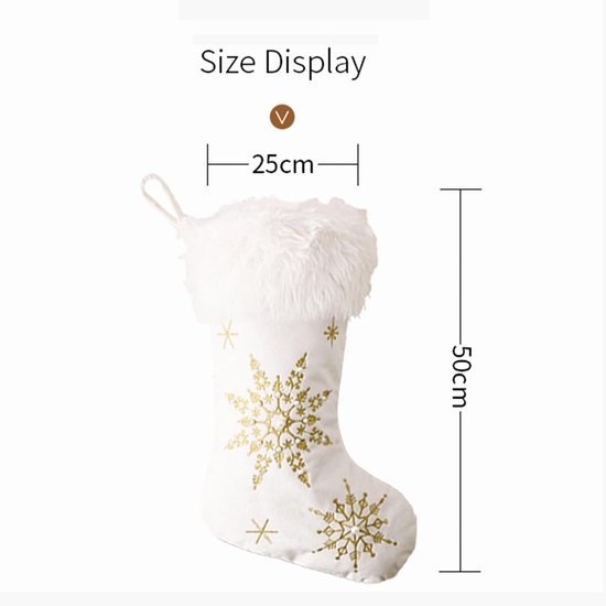 550x550-32963.jpg Unyqoos® Set van twee grote kerstkousen met sneeuwvlokkenpatroon voor decoratie