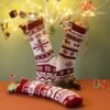 Unyqoos® Set van drie gebreide kerstkousen voor feestelijke decoratie in huis