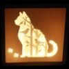 Unyqoos® Creatieve 3D Papercut Lichtbox met Katontwerp voor Sfeervolle Verlichting