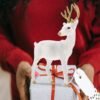 Unyqoos® Elegante set van twee rendierfiguren voor sfeervolle kerstdecoratie