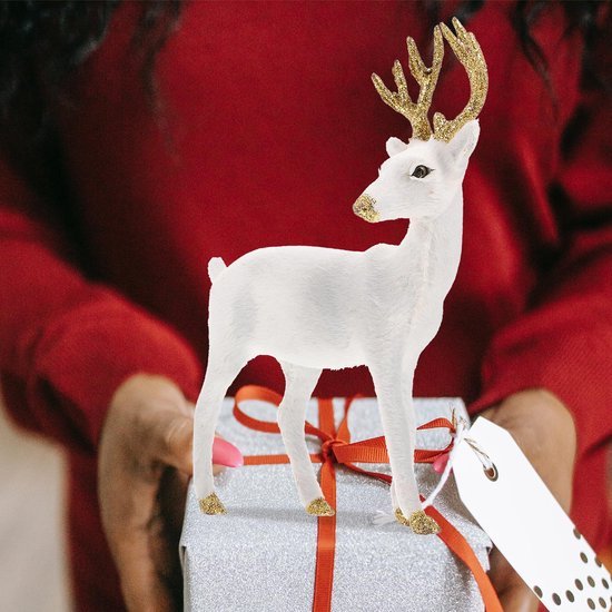 Unyqoos® Elegante set van twee rendierfiguren voor sfeervolle kerstdecoratie