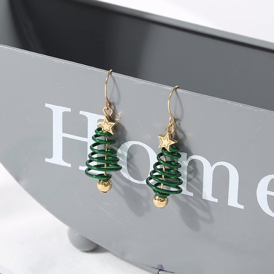 Unyqoos® Elegante spiraalvormige kerstboomoorbellen voor feestelijke gelegenheden