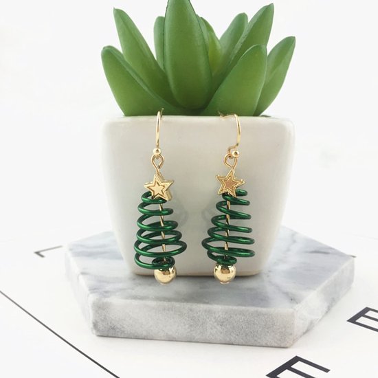 Unyqoos® Elegante spiraalvormige kerstboomoorbellen voor feestelijke gelegenheden