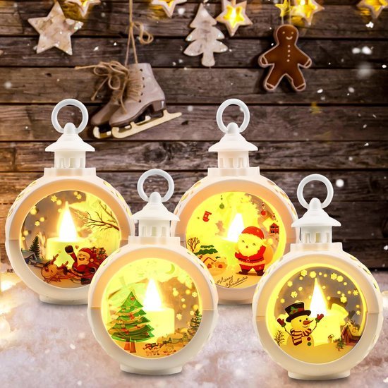 550x550-33017.jpg Unyqoos® Set van 4 LED Kerstlantaarns voor Binnen en Buiten Decoratie