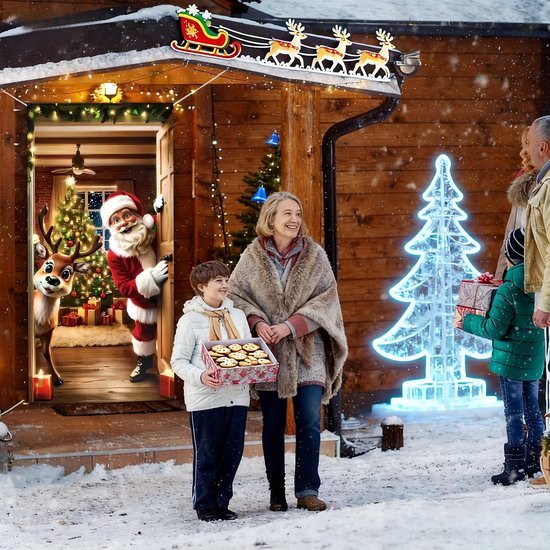 550x550-33030.jpg Unyqoos® Sfeervolle kerstdeurdecoratie met kerstman en rendieren voor binnen en buiten