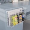 Unyqoos ® Onderstelling opbergmand, 2 stuks hangmand, metalen hangmand, rek onder kast, hangmand, metalen mandorganizer, rekmand voor keuken, kantoor, eetkamer, badkamer, kast (wit)