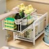 Unyqoos ® Stijlvol en Praktisch Keuken- en Badkamer Organisatierek met Dubbele Schuifmanden voor Efficiëntie