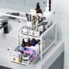 Unyqoos ® Stijlvol en Praktisch Keuken- en Badkamer Organisatierek met Dubbele Schuifmanden voor Efficiëntie