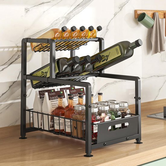 550x550-33114.jpg Unyqoos ® Multifunctionele Metalen Onderkast Organizer voor Keuken en Badkamer met Uittrekbare Laden