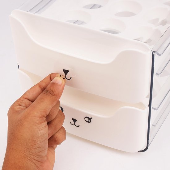 550x550-33128.jpg Unyqoos ® Ruime Dubbellaagse Eieropslagdoos met Praktische Ladefunctie voor 36 Eieren