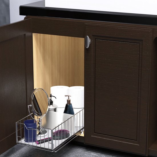 Unyqoos ® Uittrekbare Schuifmand met Scheidingswand voor Keuken- en Badkamerkasten