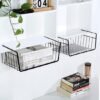 Unyqoos ® Handige Metalen Hangmanden Set Voor Onderrek Opslag - Zwart, 2 Stuks, Ideaal Voor Keuken, Kantoor En Meer