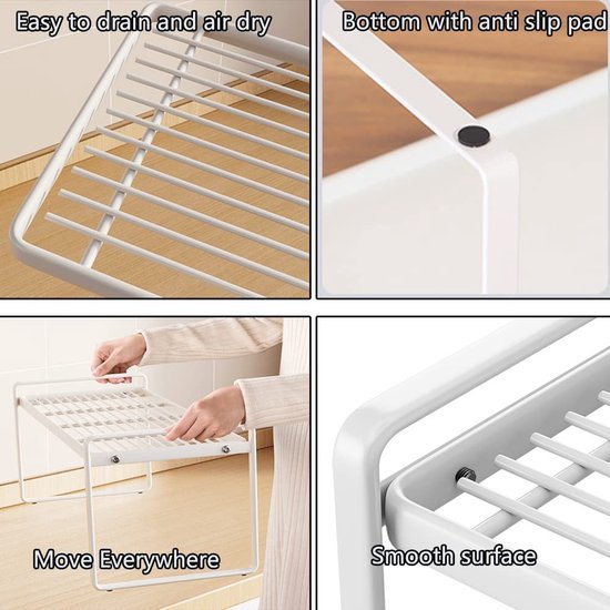 Unyqoos ® Plankinzetstuk voor Keukenkast met Antislipmat en Multifunctionele Organizer voor Huis