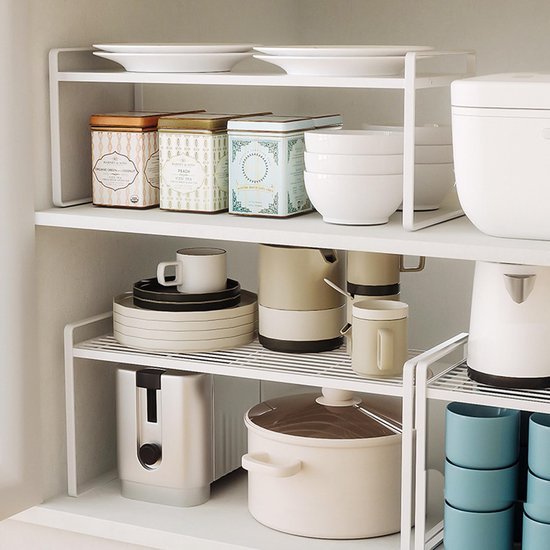 Unyqoos ® Keuken- en Badkamerrek met Antislipmat voor Efficiënte Opslag en Organisatie - Set van 2 Stuks