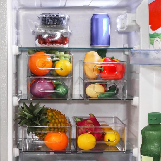 550x550-33362.jpg Unyqoos® Transparante stapelbare opbergdozen voor keuken en koelkastorganisatie
