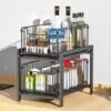 Unyqoos ® Multifunctioneel Keuken- en Badkamerrek met Dubbele Schuifmanden voor Efficiënte Opslagoplossingen