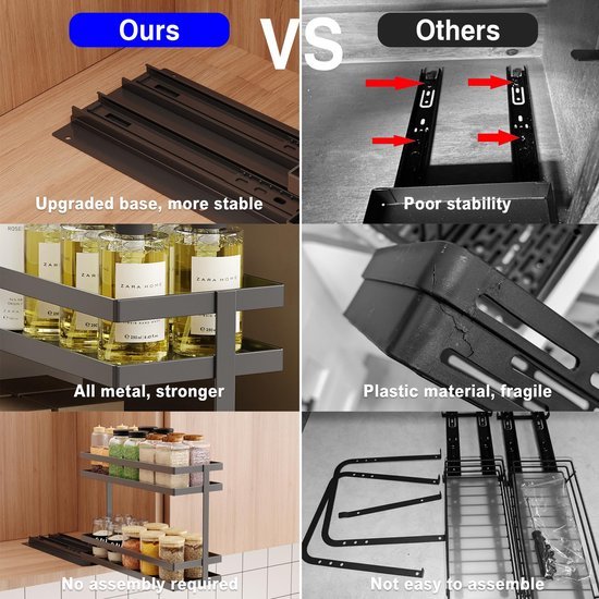 550x550-33374.jpg Unyqoos® Uitrekbaar kruidenrek met twee niveaus voor keukenkastjes zonder boren