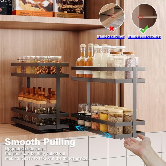 550x550-33378.jpg Unyqoos® Uitrekbaar kruidenrek met twee niveaus voor keukenkastjes zonder boren