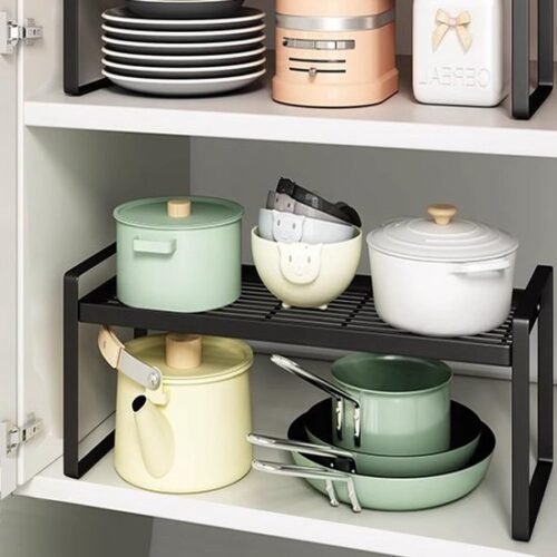 Unyqoos ® Praktische Metalen Plankorganizer voor Keuken en Badkamer met Antisliplaag