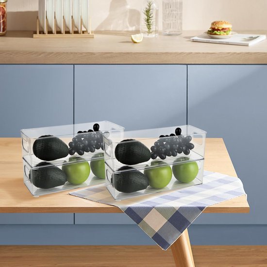 550x550-33468.jpg Unyqoos® Set van drie transparante opbergdozen voor koelkast en vriezer organisatie