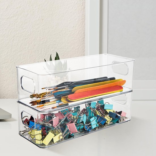 550x550-33469.jpg Unyqoos® Set van drie transparante opbergdozen voor koelkast en vriezer organisatie