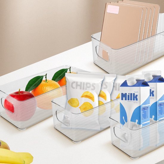 550x550-33472.jpg Unyqoos® Set van drie transparante opbergdozen voor koelkast en vriezer organisatie